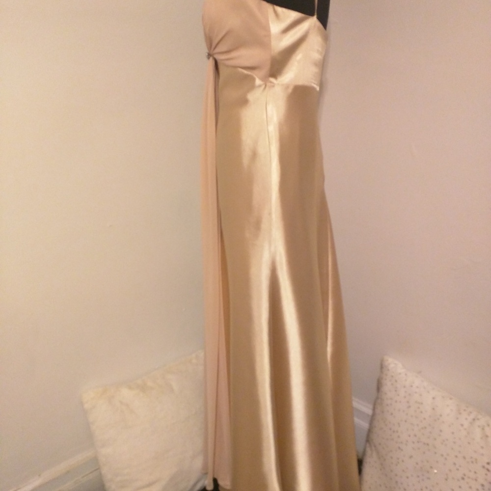 Formal Gold Bridesmaid Dress - Picture 3 of 7